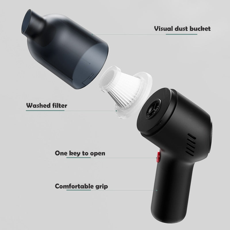 8000Pa Wireless Car Vacuum Cleaner Cordless Handheld Auto Vacuum Home
