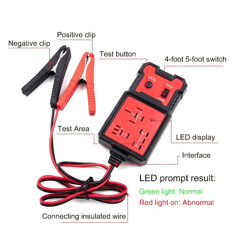 Automotive Electronic Relay Tester Car Battery Checker LED Indicator