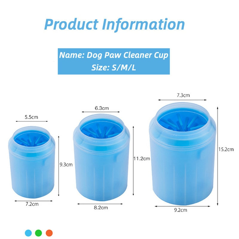 Dog Paw Cleaner Cup Soft Silicone Foot Cleaning Brush Portable Pet