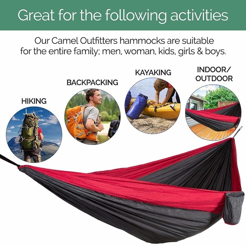 Nylon Color Matching Hammock Outdoor Camping Ultra Light Portable