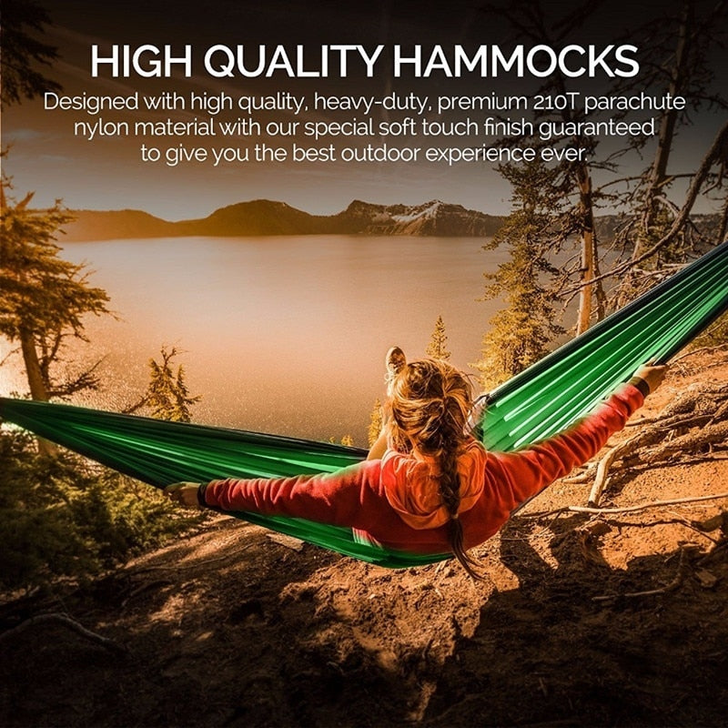 Nylon Color Matching Hammock Outdoor Camping Ultra Light Portable